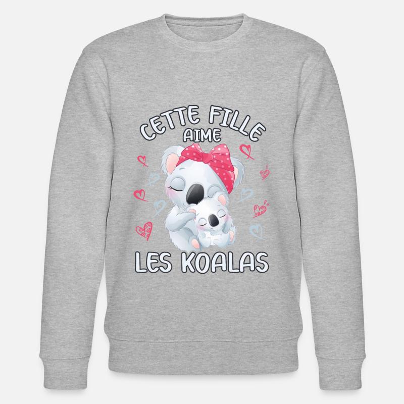 Dieses Mädchen Liebt Koalas - Stanley/Stella Unisex Bio-Sweatshirt CHANGER  - Grau meliert