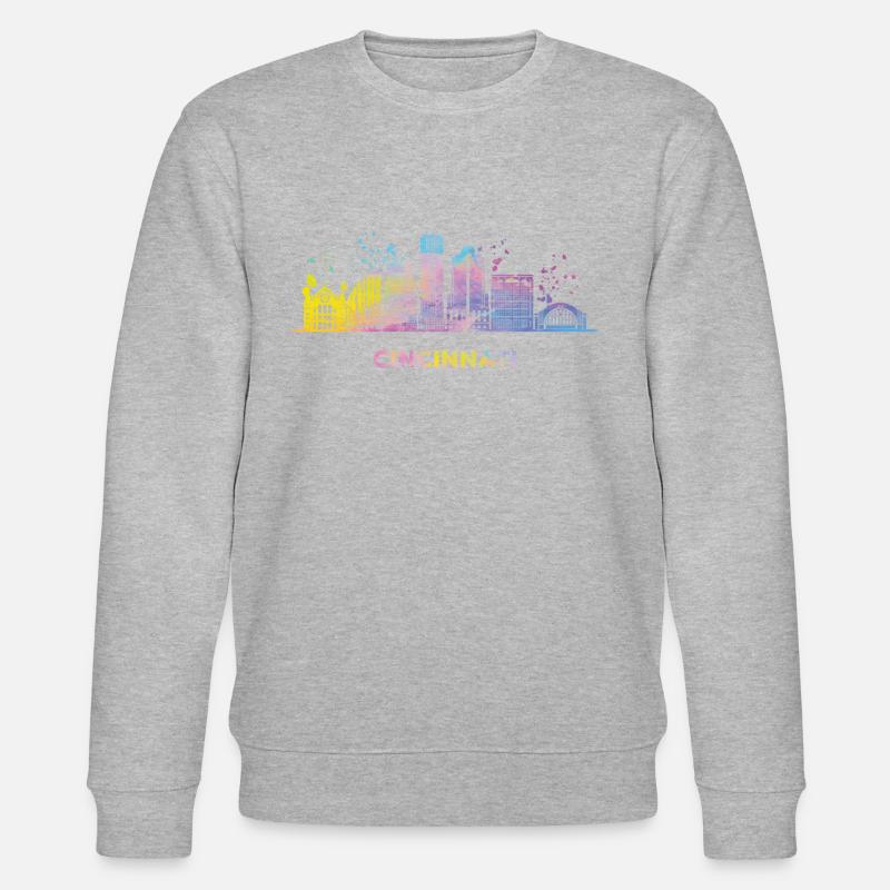 Cincinnatian Skyline Cincinnati - Stanley/Stella Unisex Bio-Sweatshirt CHANGER  - Grau meliert