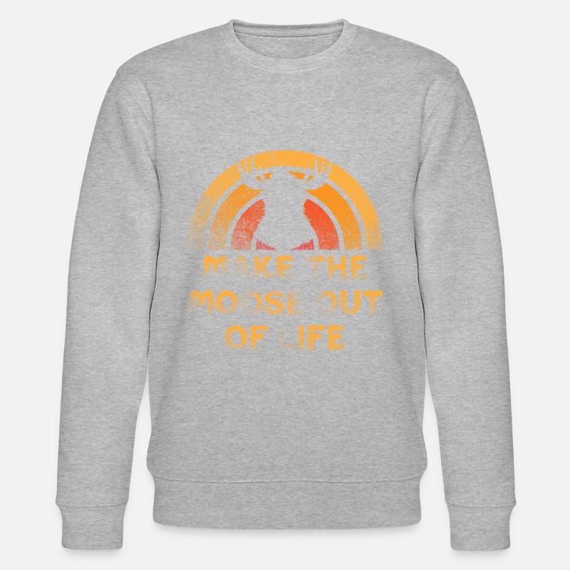 Aus Dem Leben Einen Elch Machen Cooler Elch - Stanley/Stella Unisex Bio-Sweatshirt CHANGER  - Grau meliert