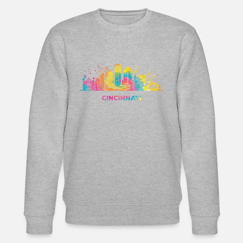 Cincinnatian Skyline Cincinnati - Stanley/Stella Unisex Bio-Sweatshirt CHANGER  - Grau meliert