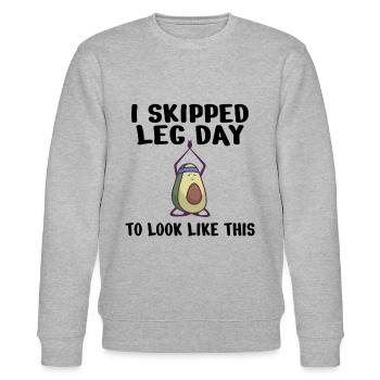 BODYBUILDING I skipped leg day to look like this - Stanley/Stella CHANGER Unisex Organic Sweatshirt - heather grey - Front - Nik (191cm) & Marisol (170cm)