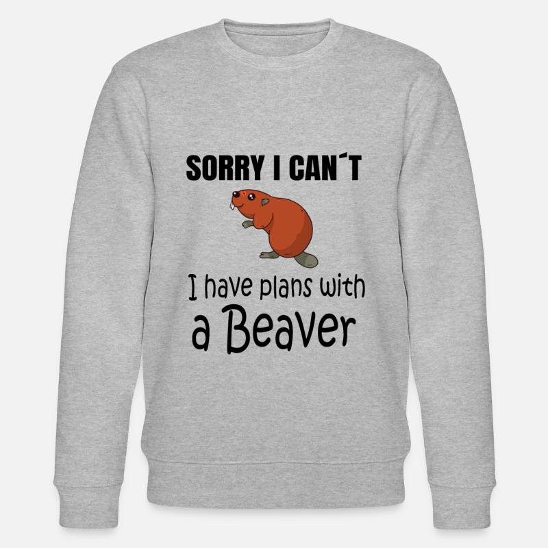 BEAVER : Plans with a Beaver - Sweat bio CHANGER Stanley/Stella Unisexe - gris chiné