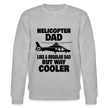 Hubschrauberpilot Luftfahrt Helicopter Dad - Stanley/Stella Unisex Bio-Sweatshirt CHANGER  - Grau meliert - Vorne - Nik (191cm) & Marisol (170cm)