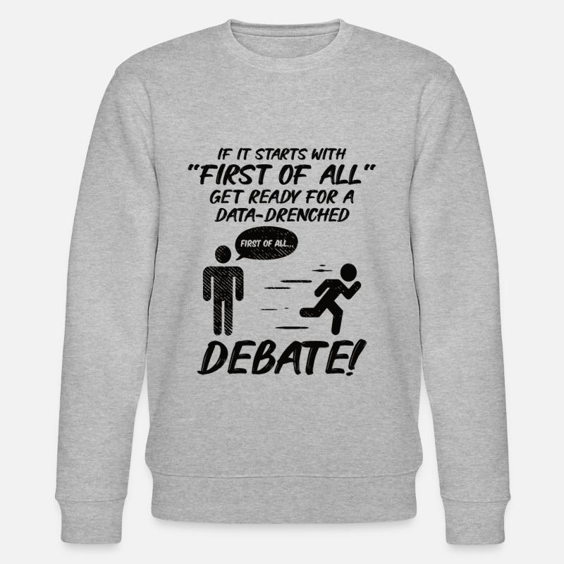 Debattierrede Debattierer Rederedner Geschenkidee - Stanley/Stella Unisex Bio-Sweatshirt CHANGER  - Grau meliert
