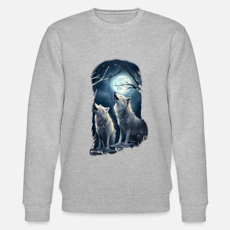 White Wolf Gift - Stanley/Stella CHANGER Unisex Organic Sweatshirt - heather grey