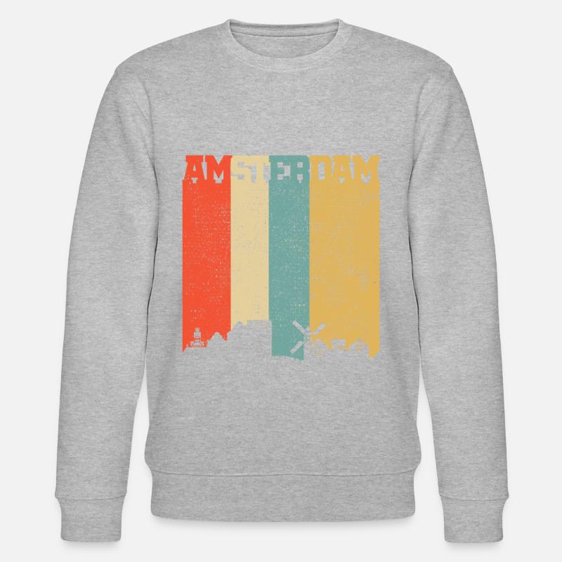 Amsterdam Pays-Bas Hollande Souvenir - Sweat bio CHANGER Stanley/Stella Unisexe - gris chiné