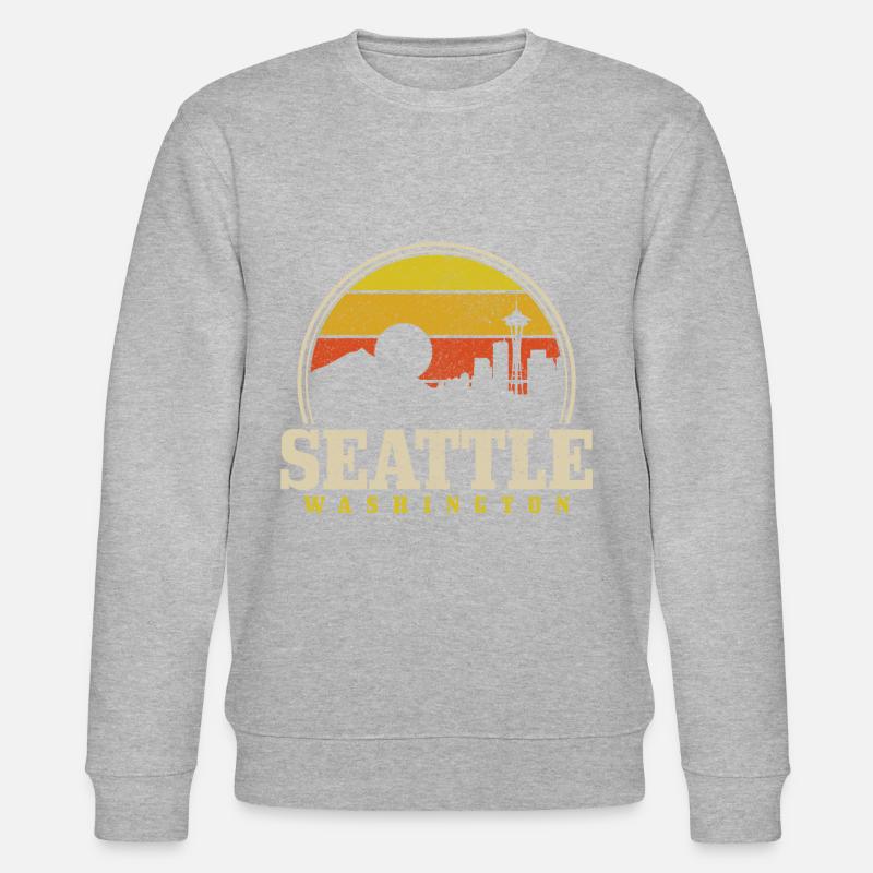 Seattle Washington Souvenir Gift - Stanley/Stella CHANGER Unisex Organic Sweatshirt - heather grey