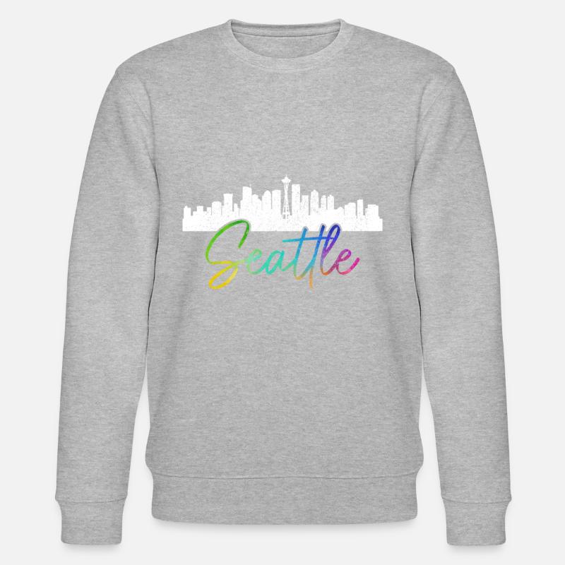 Seattle Washington Souvenir Gift - Stanley/Stella CHANGER Unisex Organic Sweatshirt - heather grey