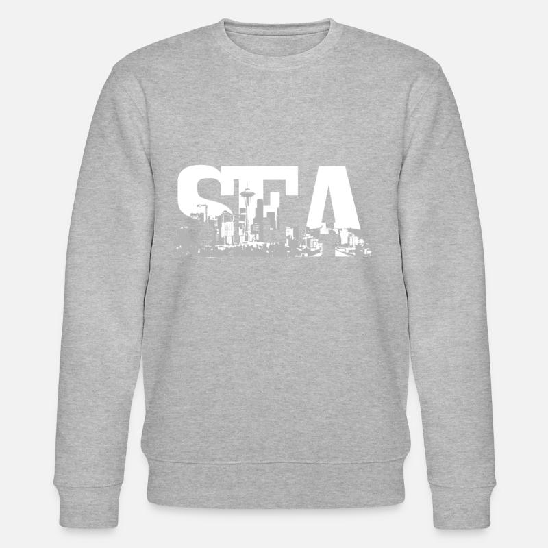 Seattle Washington Souvenir Gift - Stanley/Stella CHANGER Unisex Organic Sweatshirt - heather grey