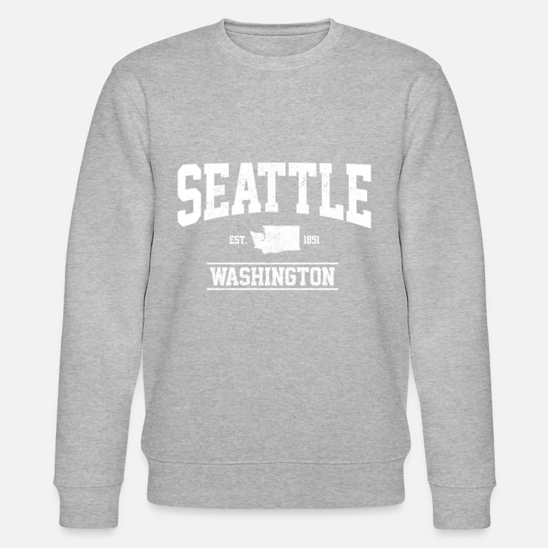 Seattle Washington Souvenir Gift - Stanley/Stella CHANGER Unisex Organic Sweatshirt - heather grey