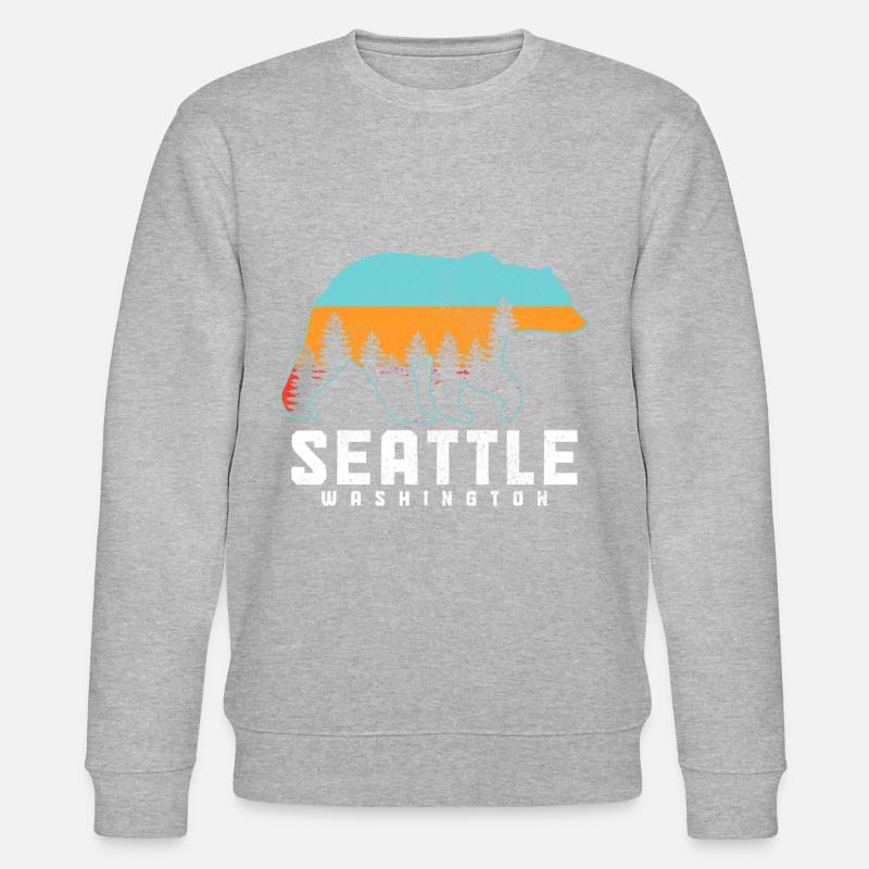 Seattle Washington Souvenir Gift - Stanley/Stella CHANGER Unisex Organic Sweatshirt - heather grey