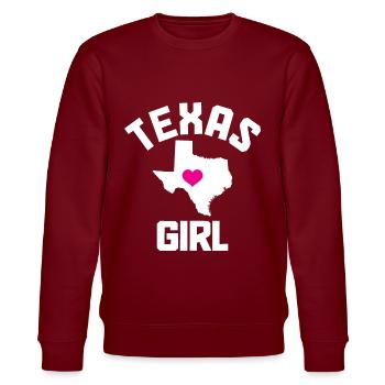 Texas - Stanley/Stella CHANGER Unisex Organic Sweatshirt - burgundy - Front - Nik (191cm) & Marisol (170cm)
