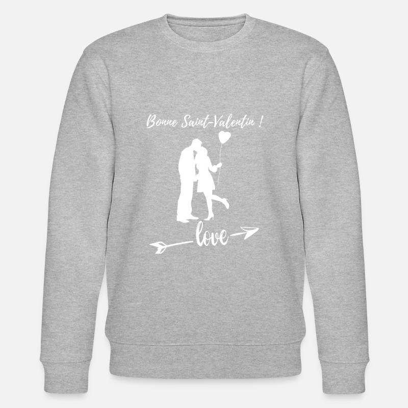 Saint-Valentin Bonne saint-valentin - Sweat bio CHANGER Stanley/Stella Unisexe - gris chiné