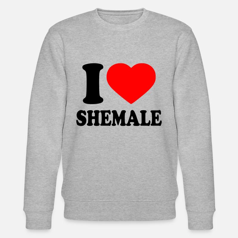 I love shemale - Stanley/Stella Unisex Bio-Sweatshirt CHANGER  - Grau meliert