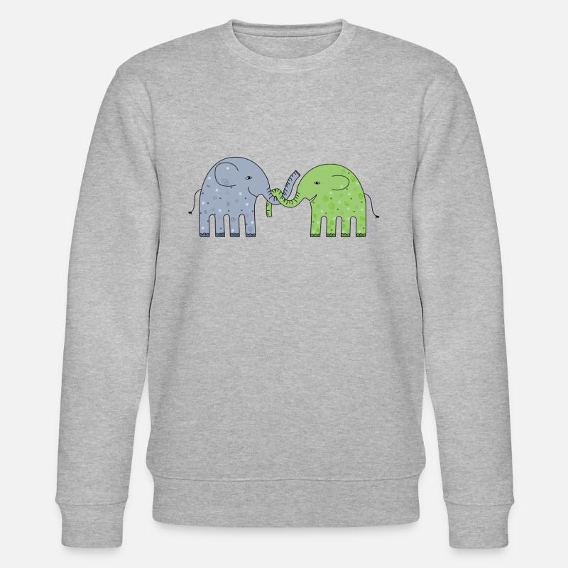 Elephant pair, elephants - Stanley/Stella CHANGER Unisex Organic Sweatshirt - heather grey