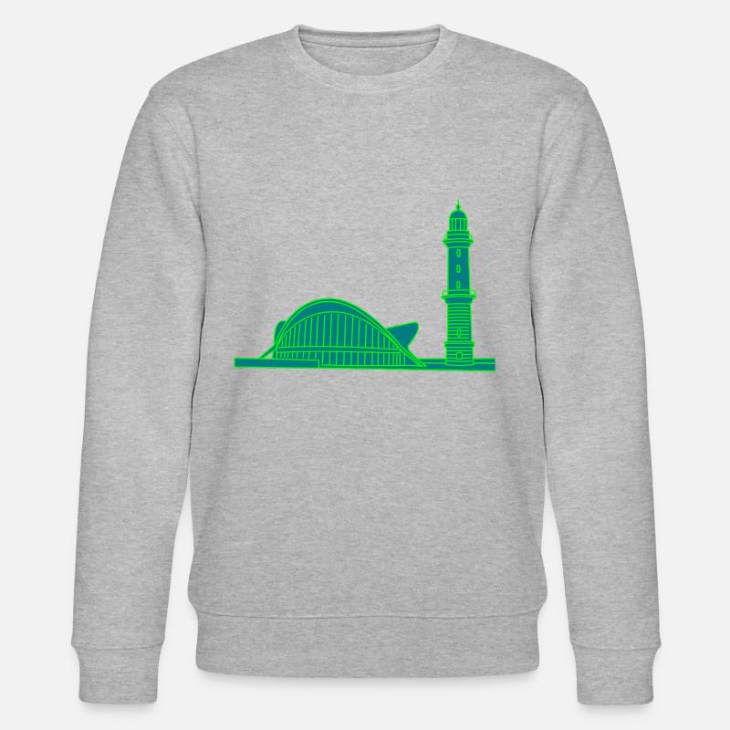 Leuchtturm Warnemünde 2 - Stanley/Stella Unisex Bio-Sweatshirt CHANGER  - Grau meliert
