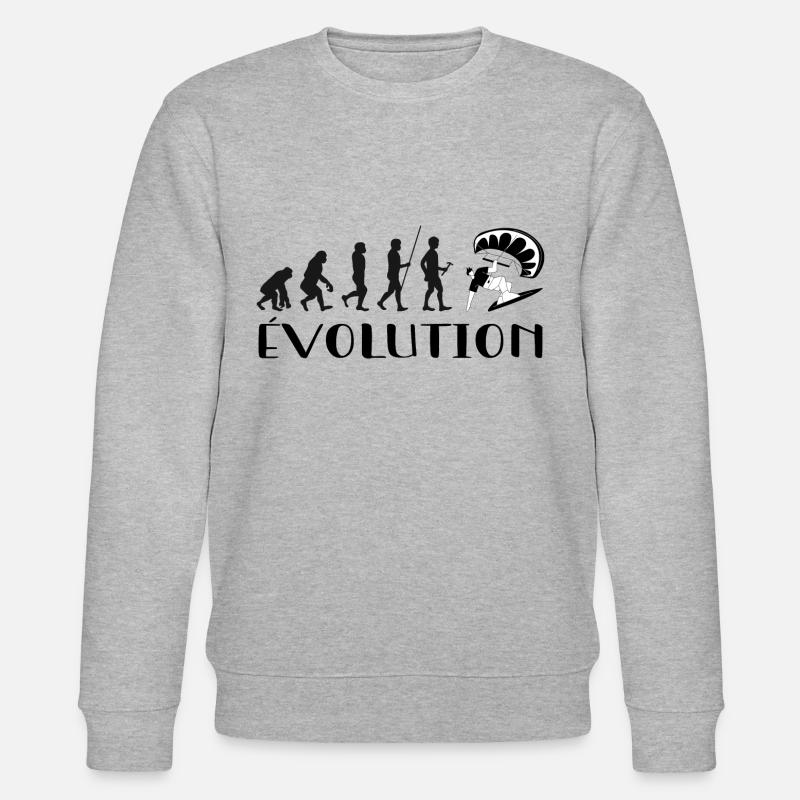 Evolution Vom Affen zum Surfer - Stanley/Stella Unisex Bio-Sweatshirt CHANGER  - Grau meliert