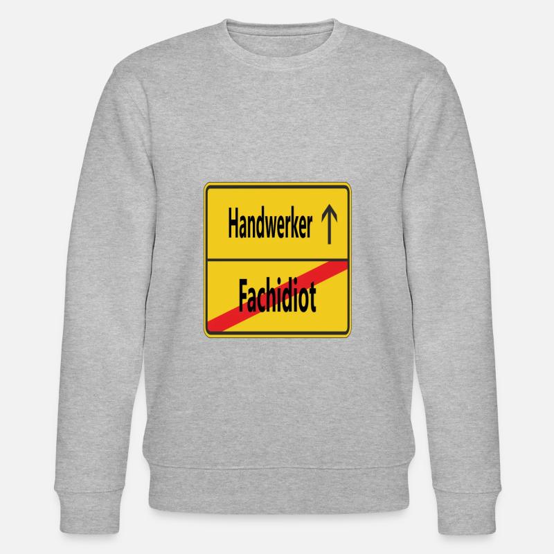Fachidiot? Handwerker! - Stanley/Stella Unisex Bio-Sweatshirt CHANGER  - Grau meliert