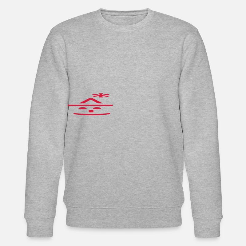 Weihnachts Text Emoticon - Stanley/Stella Unisex Bio-Sweatshirt CHANGER  - Grau meliert