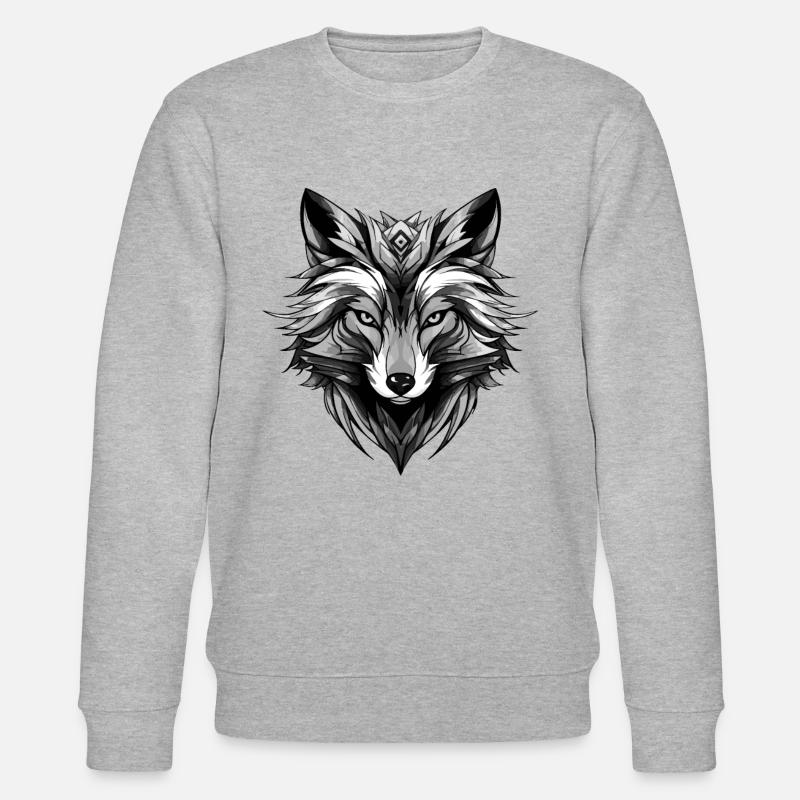 Tête d’animal de renard - Sweat bio CHANGER Stanley/Stella Unisexe - gris chiné