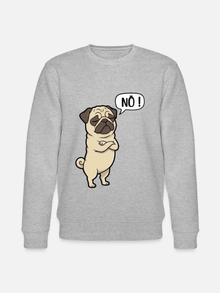 NÖ Pug Eigensinniger Mops-Charme - Stanley/Stella Unisex Bio-Sweatshirt CHANGER  - Grau meliert