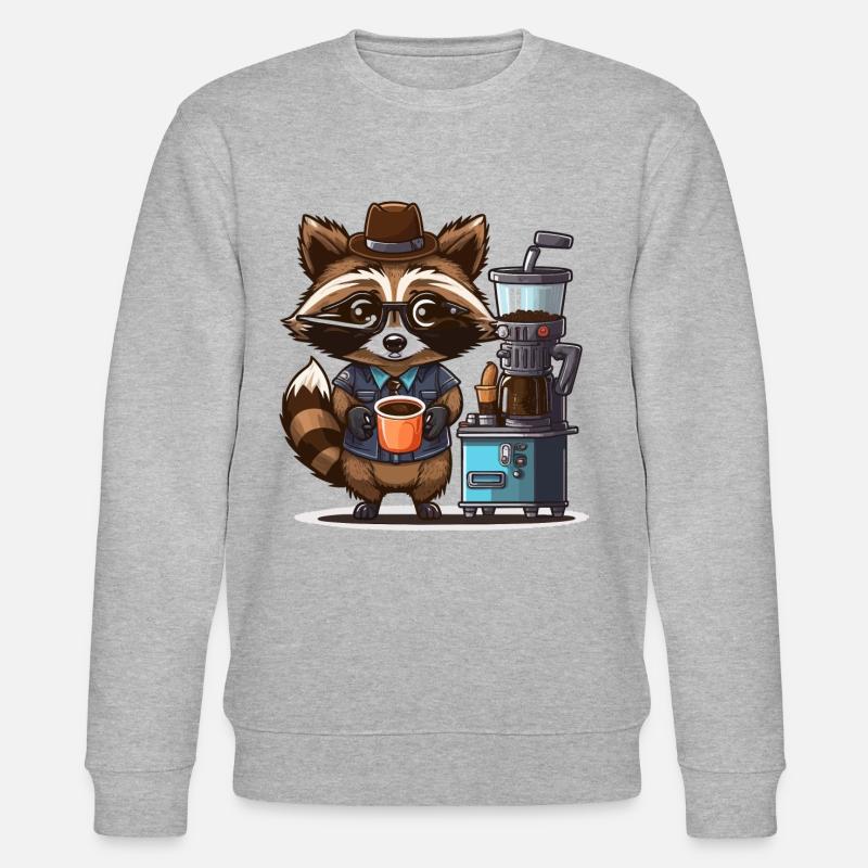 Zeit für einen Kaffee - Stanley/Stella Unisex Bio-Sweatshirt CHANGER  - Grau meliert