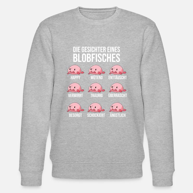 Blobfisch Spruch - Stanley/Stella Unisex Bio-Sweatshirt CHANGER  - Grau meliert