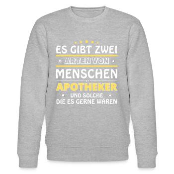 Apothecary Gift - Two Types of... Design - Stanley/Stella CHANGER Unisex Organic Sweatshirt - heather grey - Front - Nik (191cm) & Marisol (170cm)