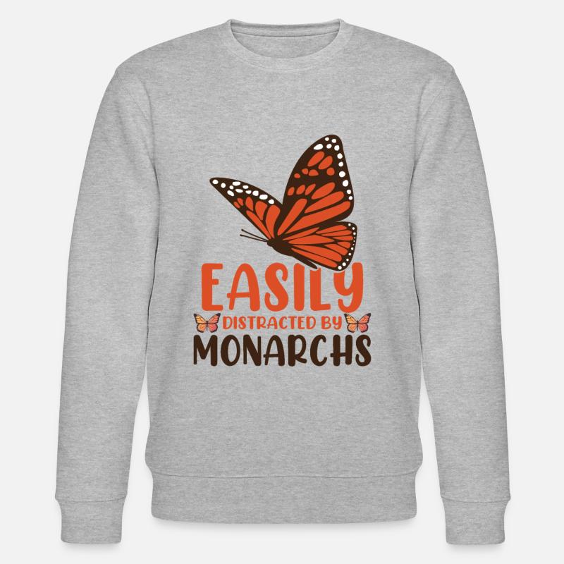 Monarque Papillon Citation Insecte de jardinage - Sweat bio CHANGER Stanley/Stella Unisexe - gris chiné