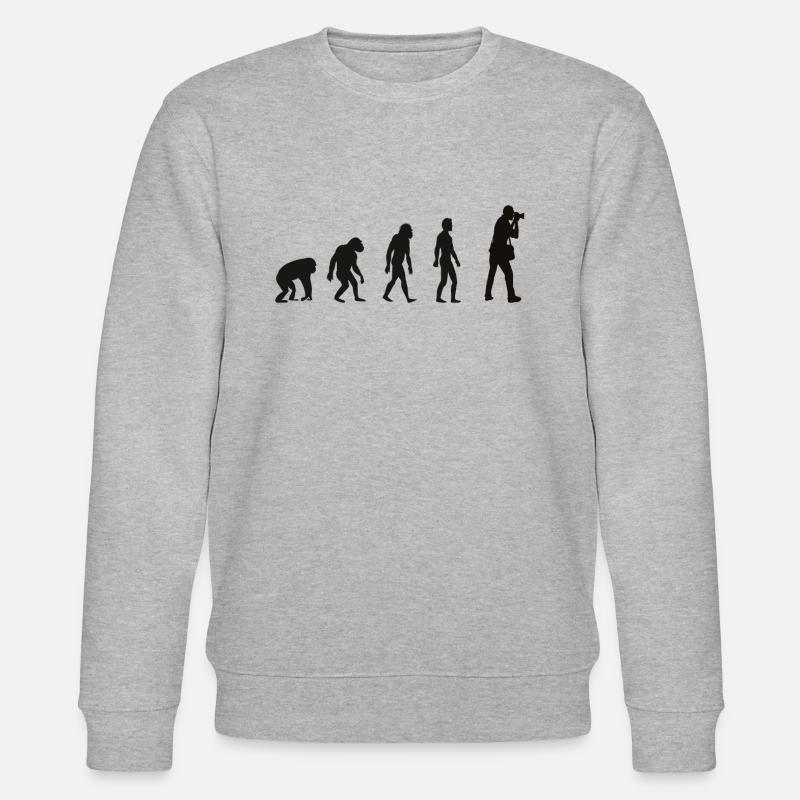 Evolution Photographer Photography Camera - Stanley/Stella CHANGER Unisex Organic Sweatshirt - heather grey