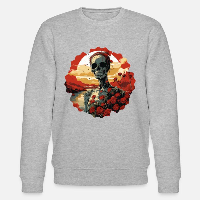 Bloomy death - Stanley/Stella Unisex Bio-Sweatshirt CHANGER  - Grau meliert