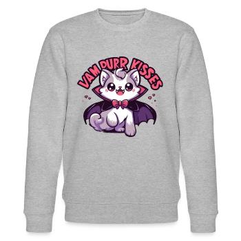 VAMPURR KÜSSE - Stanley/Stella Unisex Bio-Sweatshirt CHANGER  - Grau meliert - Vorne - Nik (191cm) & Marisol (170cm)