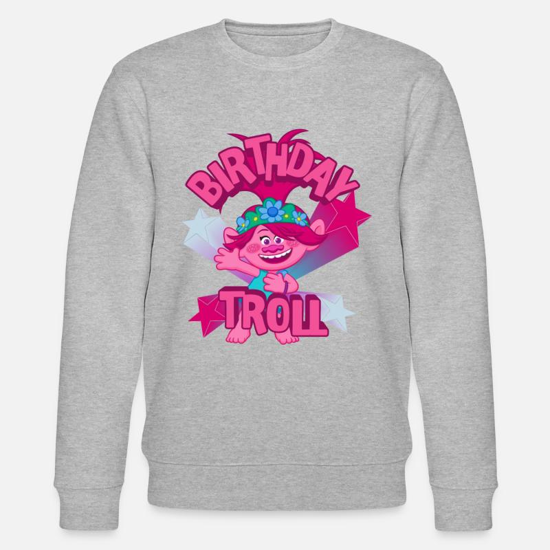 Trolls Birthday Troll Coquelicot - Sweat bio CHANGER Stanley/Stella Unisexe - gris chiné