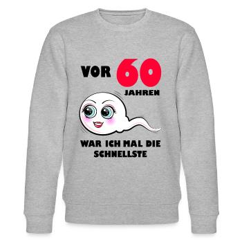 60 Geburtstag Frauen 1961 Jahrgang 60. Jubiläum - Stanley/Stella Unisex Bio-Sweatshirt CHANGER  - Grau meliert - Vorne - Nik (191cm) & Marisol (170cm)