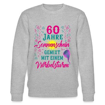 60 Geburtstag Frauen Geschenk 60 Jahre Geburtstag - Stanley/Stella Unisex Bio-Sweatshirt CHANGER  - Grau meliert - Vorne - Nik (191cm) & Marisol (170cm)