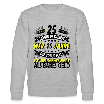 25. Dienstjubiläum 25. Firmenjubiläum Geschenk - Stanley/Stella Unisex Bio-Sweatshirt CHANGER  - Grau meliert - Vorne - Nik (191cm) & Marisol (170cm)