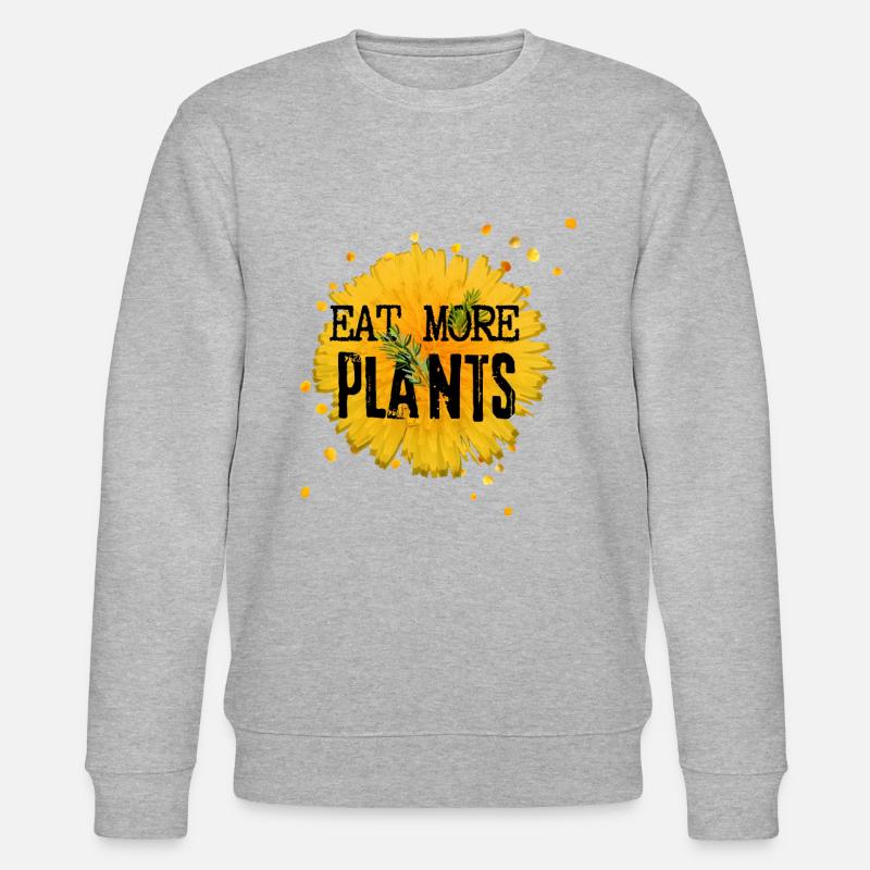 Eat more plants Löwenzahn - Stanley/Stella Unisex Bio-Sweatshirt CHANGER  - Grau meliert