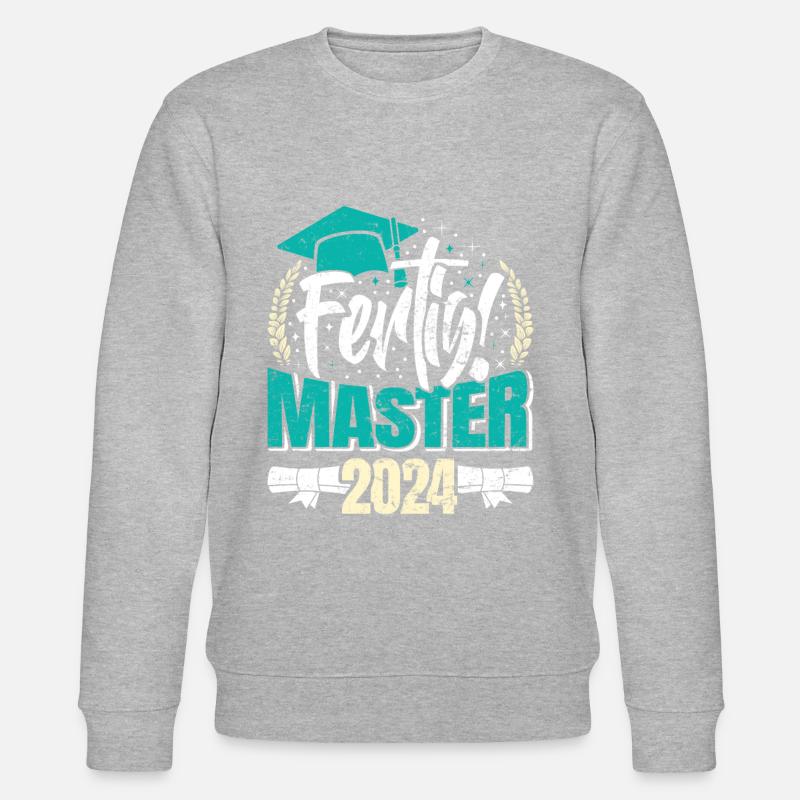 Master 2024 FERTIG! Masterarbeit Bestanden - Stanley/Stella Unisex Bio-Sweatshirt CHANGER  - Grau meliert