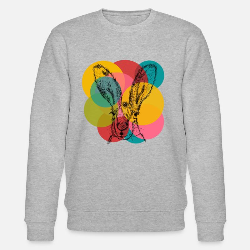 Hase Pop Art - Stanley/Stella Unisex Bio-Sweatshirt CHANGER  - Grau meliert