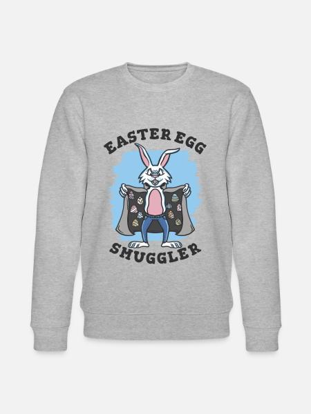 Easter egg smuggler Rabbit - Stanley/Stella CHANGER Unisex Organic Sweatshirt - heather grey
