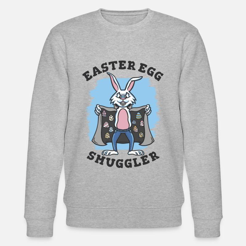 Easter egg smuggler Rabbit - Stanley/Stella CHANGER Unisex Organic Sweatshirt - heather grey