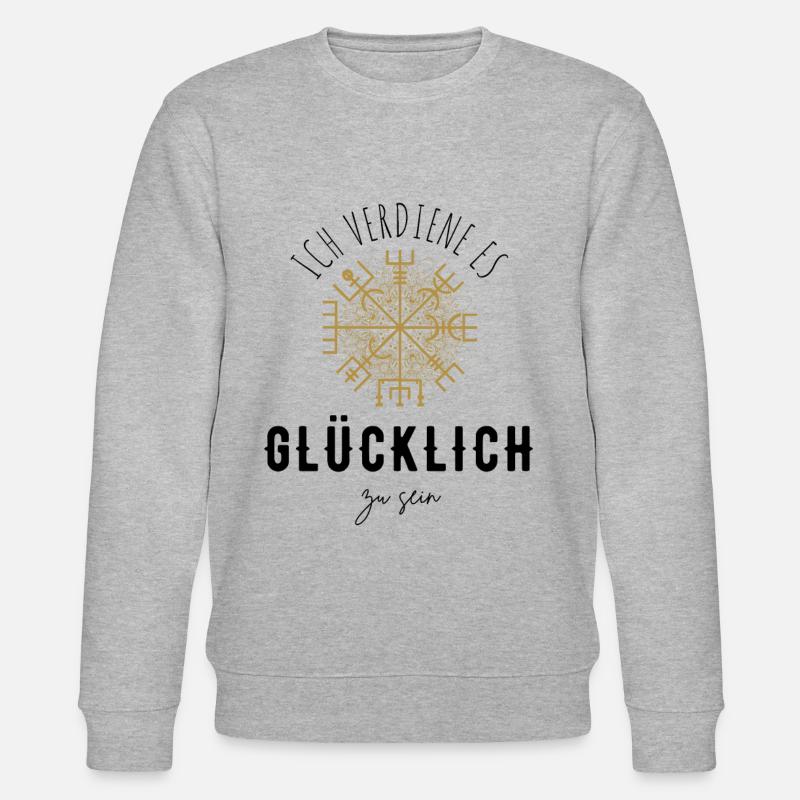 Wegweiser Motivation - VEGVISIR - Stanley/Stella Unisex Bio-Sweatshirt CHANGER  - Grau meliert