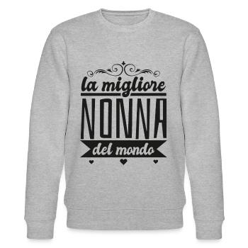 Nonna migliore del mondo Idee Regali compleanno - Stanley/Stella Unisex Bio-Sweatshirt CHANGER  - Grau meliert - Vorne - Nik (191cm) & Marisol (170cm)