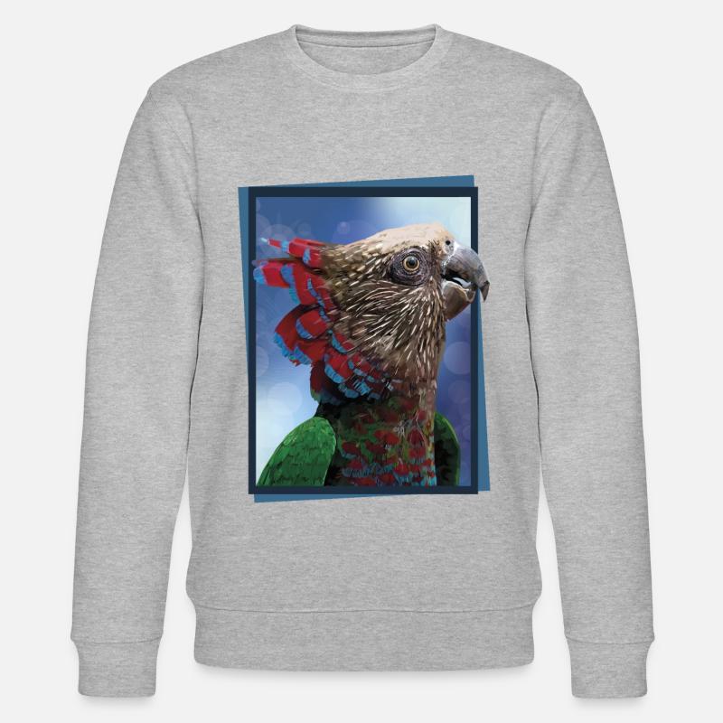 Der Cacique-Papagei - Stanley/Stella Unisex Bio-Sweatshirt CHANGER - Grau meliert