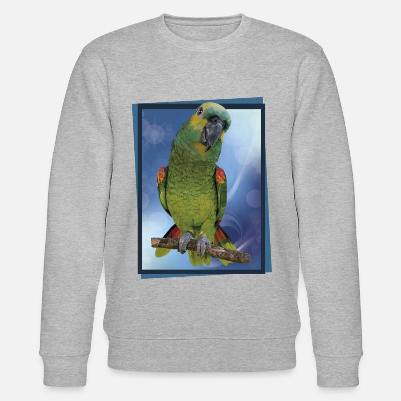 The blue-fronted amazon - Stanley/Stella CHANGER Unisex Organic Sweatshirt - heather grey