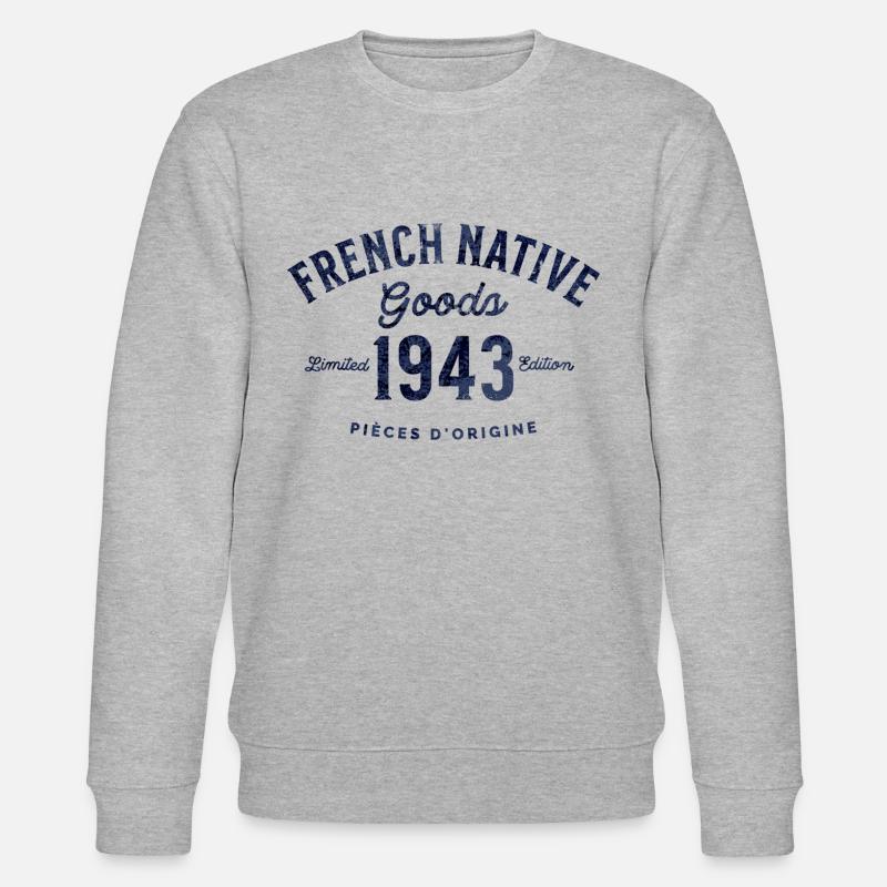 French native Goods 1943 - Sweat bio CHANGER Stanley/Stella Unisexe - gris chiné