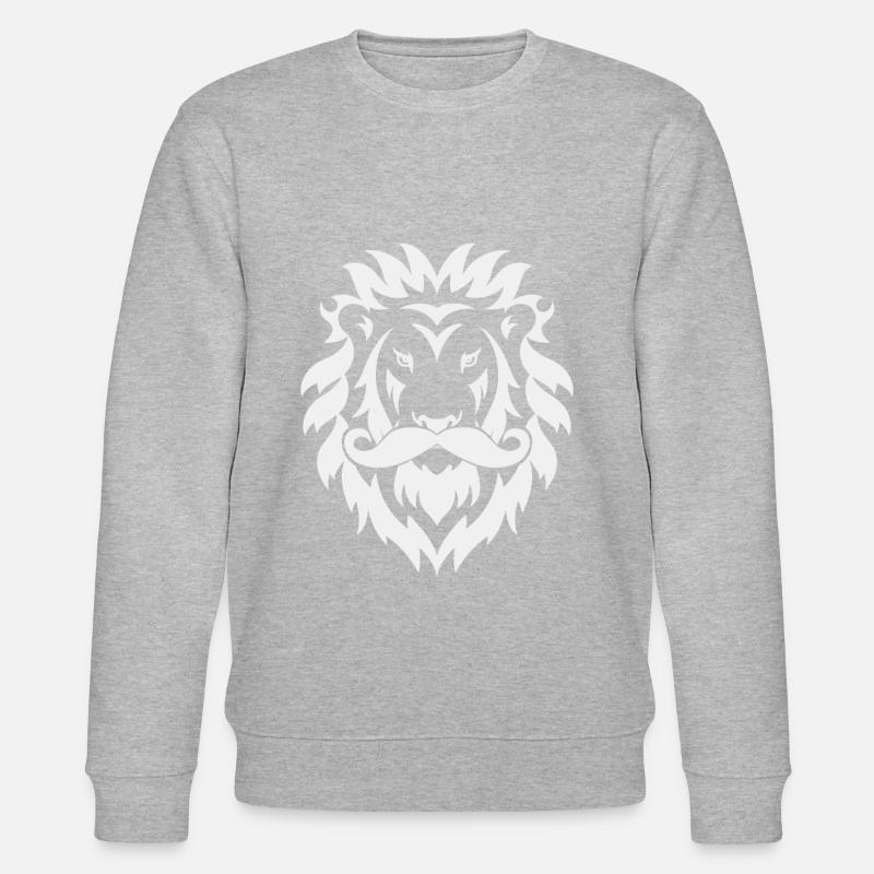 Beardy Beard Bart Lion Löwe weiß - Stanley/Stella Unisex Bio-Sweatshirt CHANGER  - Grau meliert