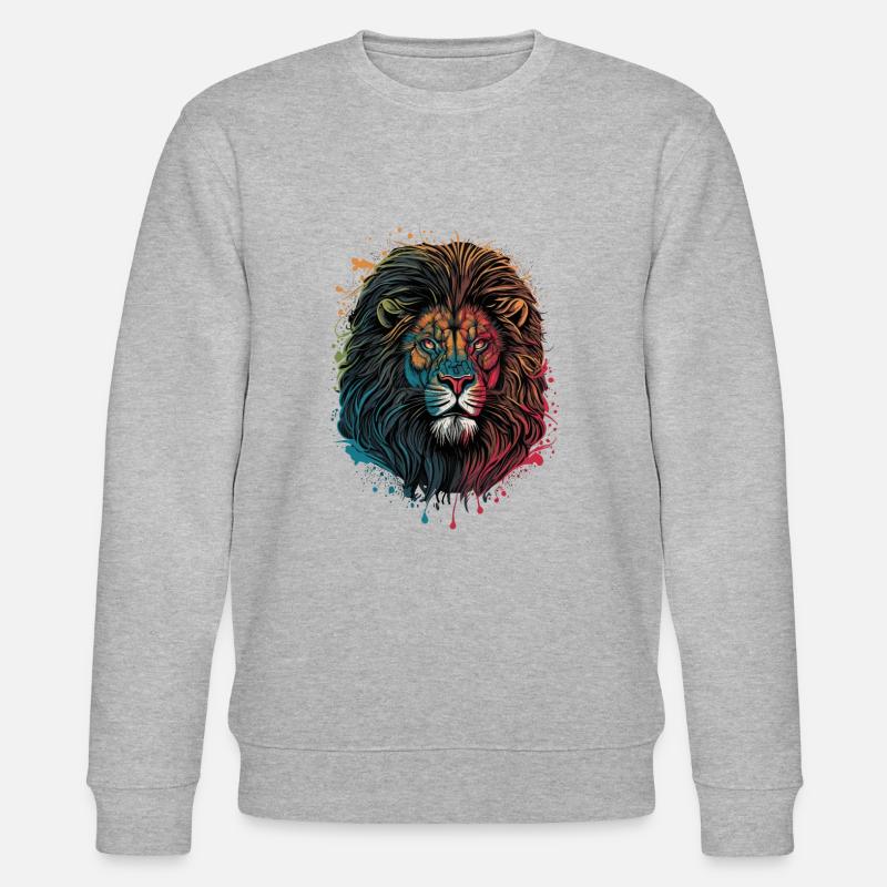 Belle tête de Lion - Sweat bio CHANGER Stanley/Stella Unisexe - gris chiné