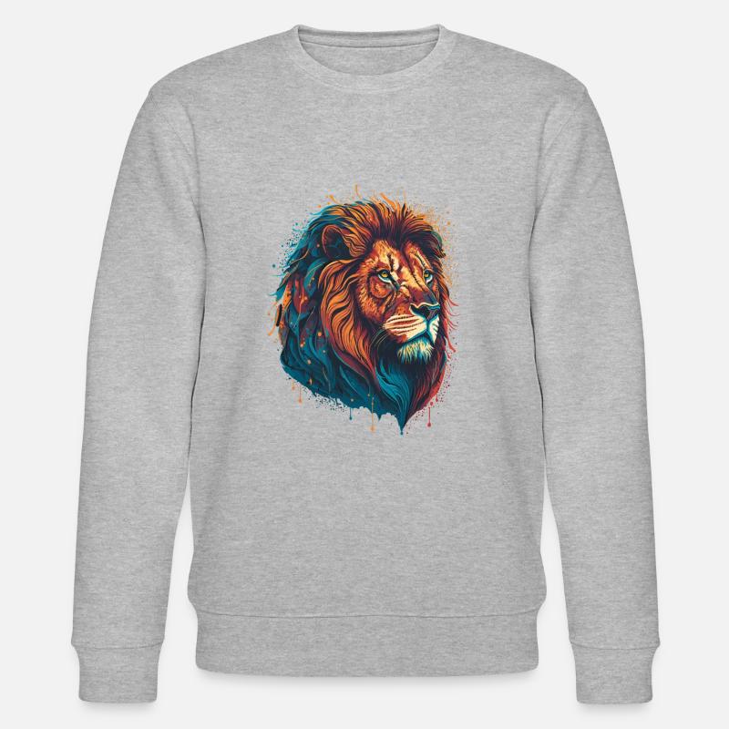 Löwe - Stanley/Stella Unisex Bio-Sweatshirt CHANGER  - Grau meliert