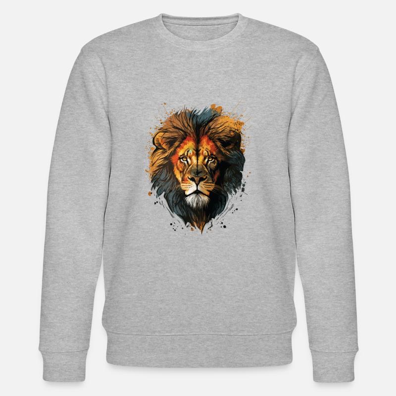 Löwen Geschenkidee - Stanley/Stella Unisex Bio-Sweatshirt CHANGER - Grau meliert